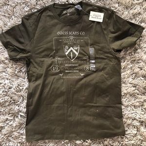 NWT Guess jeans olive green graphic t shirt in L